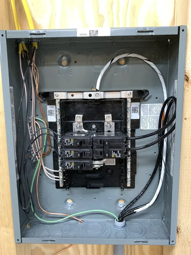 New electrical power panel installed and active inside the Midnight Falcon art studio.