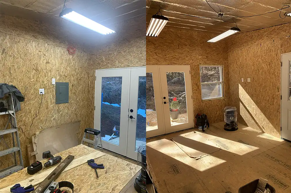 interior walls installed inside studio