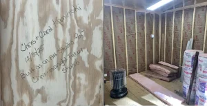 insulation installed inside workshop studio walls