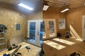 interior walls installed inside studio