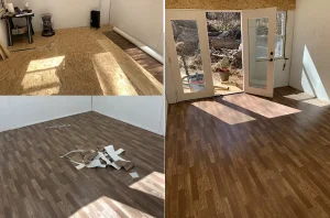 linoleum flooring installed in working studio